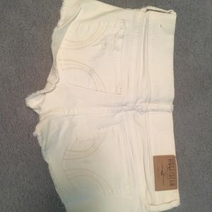 Hollister white denim shorts